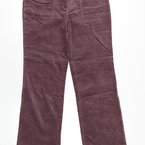 Maine Womens Purple Cotton Trousers Size 12 L30 in Regular Zip