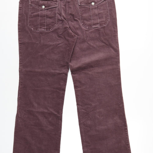 Maine Womens Purple Cotton Trousers Size 12 L30 in Regular Zip