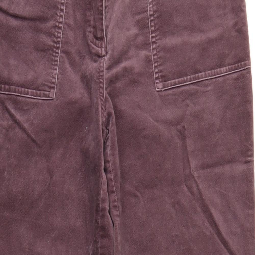 Maine Womens Purple Cotton Trousers Size 12 L30 in Regular Zip