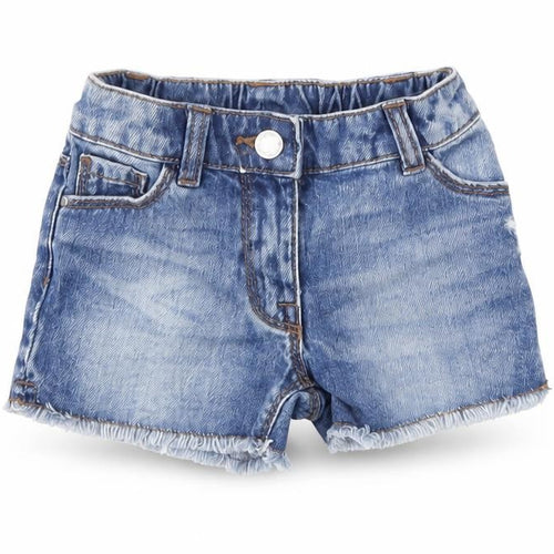 NEXT Girls Blue Cotton Cut-Off Shorts Size 3 Years Regular Zip