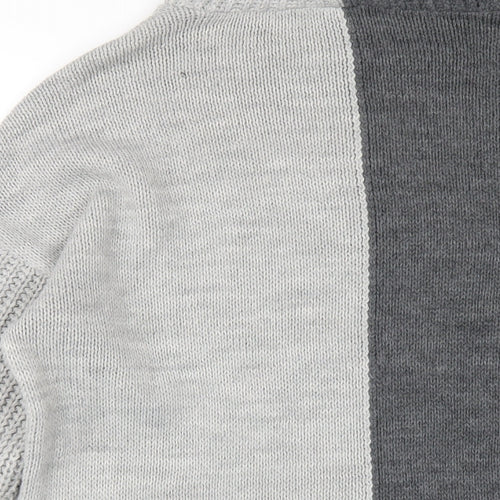PRETTYLITTLETHING Womens Grey Acrylic Jumper Dress Size S Roll Neck Pullover