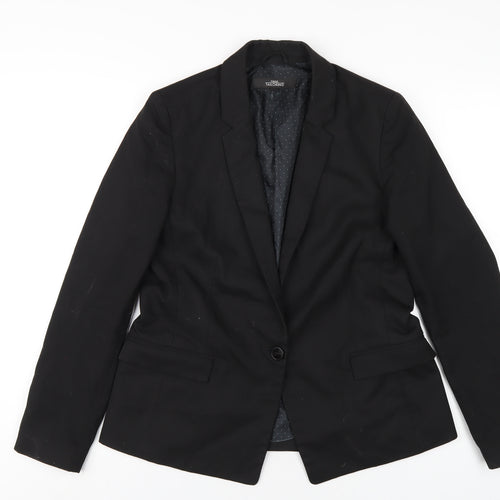NEXT Womens Black Polyester Jacket Blazer Size 14