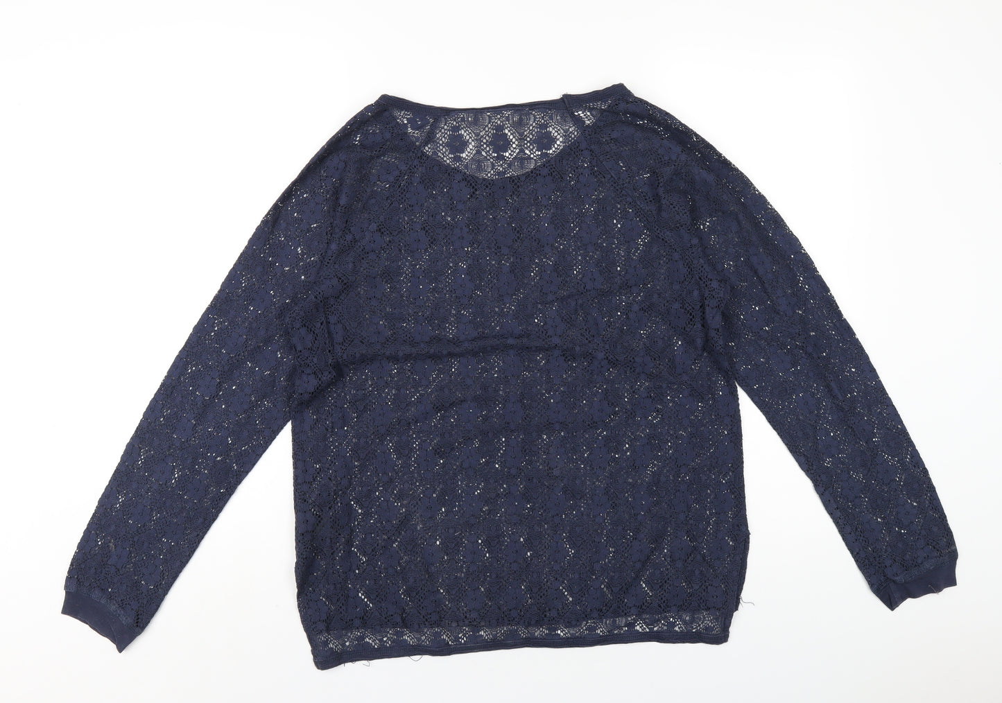 H&M Womens Blue Cotton Basic T-Shirt Size M Round Neck