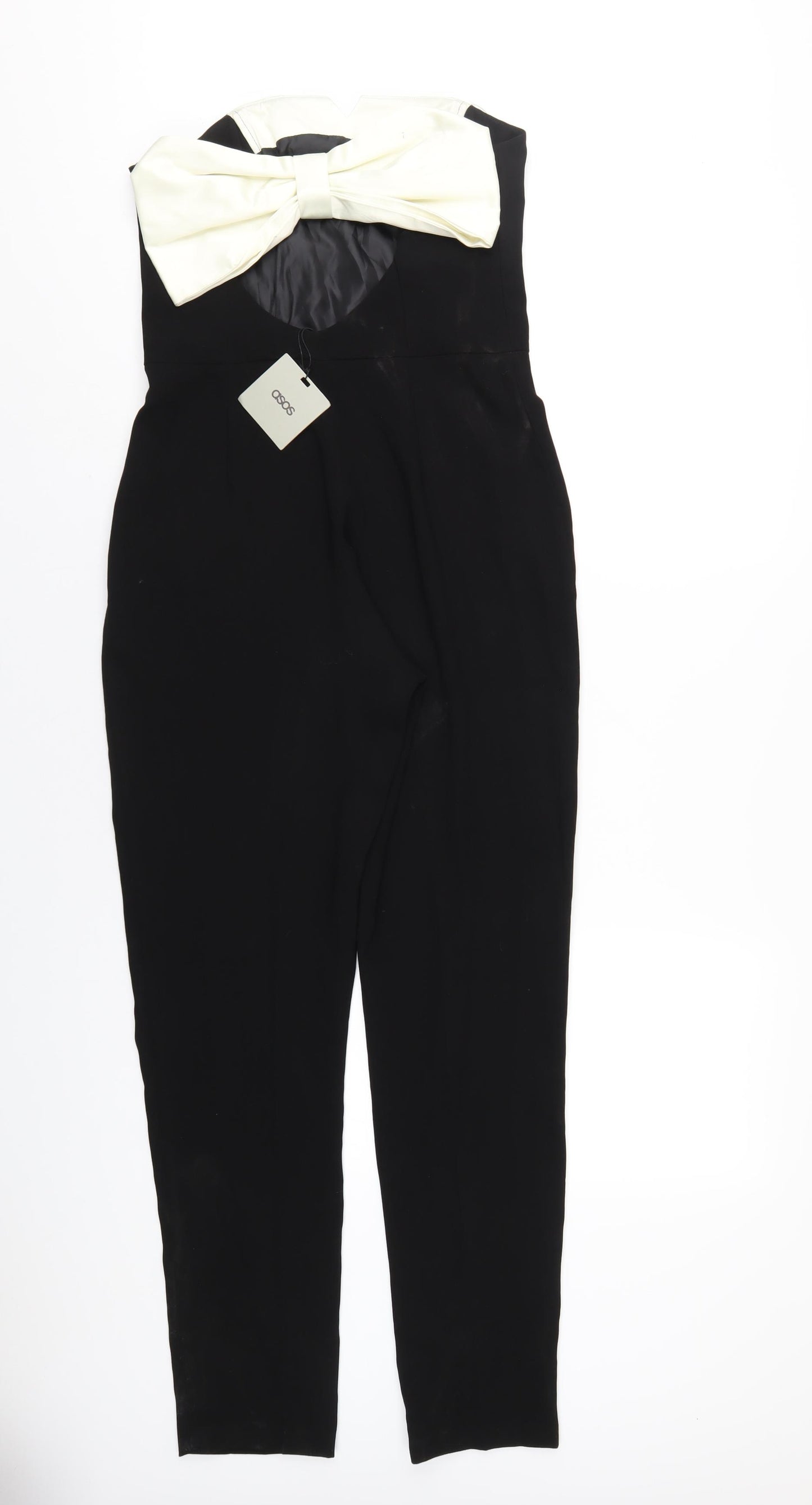 ASOS Womens Black Polyester Jumpsuit One-Piece Size 10 L31 in Zip