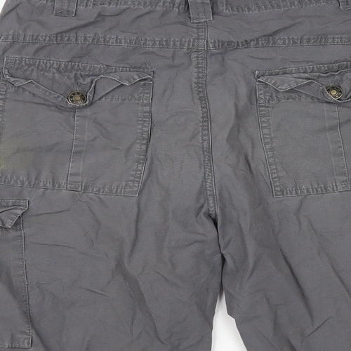 Urban Outlaws Boys Grey Cotton Bermuda Shorts Size 11-12 Years L14 in Regular Zip