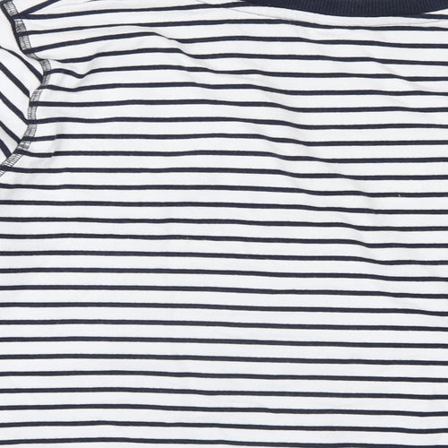 M&Co Womens Blue Striped Polyester Pullover Sweatshirt Size 8 Pullover