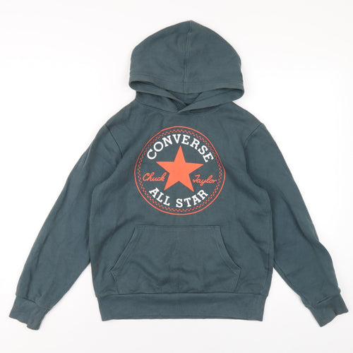 Converse Boys Green Cotton Pullover Hoodie Size 10-11 Years Pullover