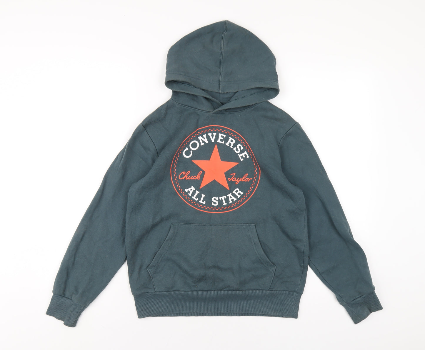 Converse Boys Green Cotton Pullover Hoodie Size 10-11 Years Pullover