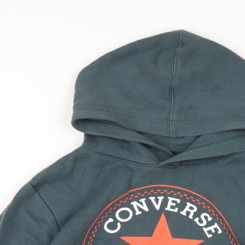 Converse Boys Green Cotton Pullover Hoodie Size 10-11 Years Pullover