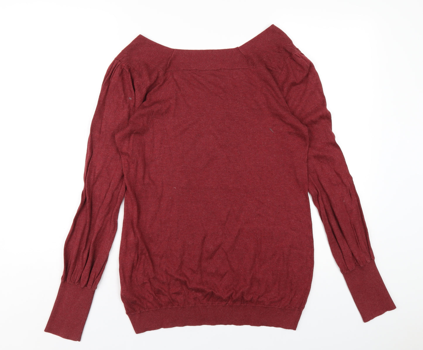 Dorothy Perkins Womens Red Square Neck Cotton Pullover Jumper Size 12