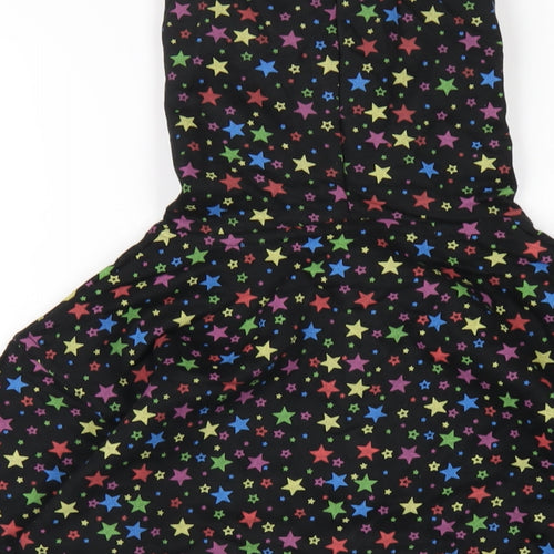 Bubbles Girls Black Geometric Cotton Full Zip Hoodie Size 8 Years Zip