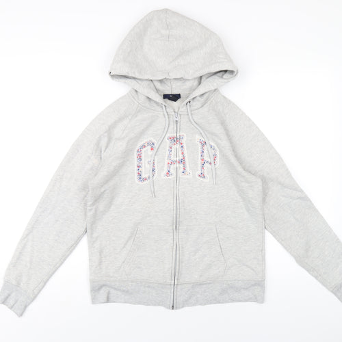 Gap Womens Grey Cotton Full Zip Hoodie Size M Zip