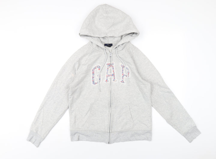 Gap Womens Grey Cotton Full Zip Hoodie Size M Zip