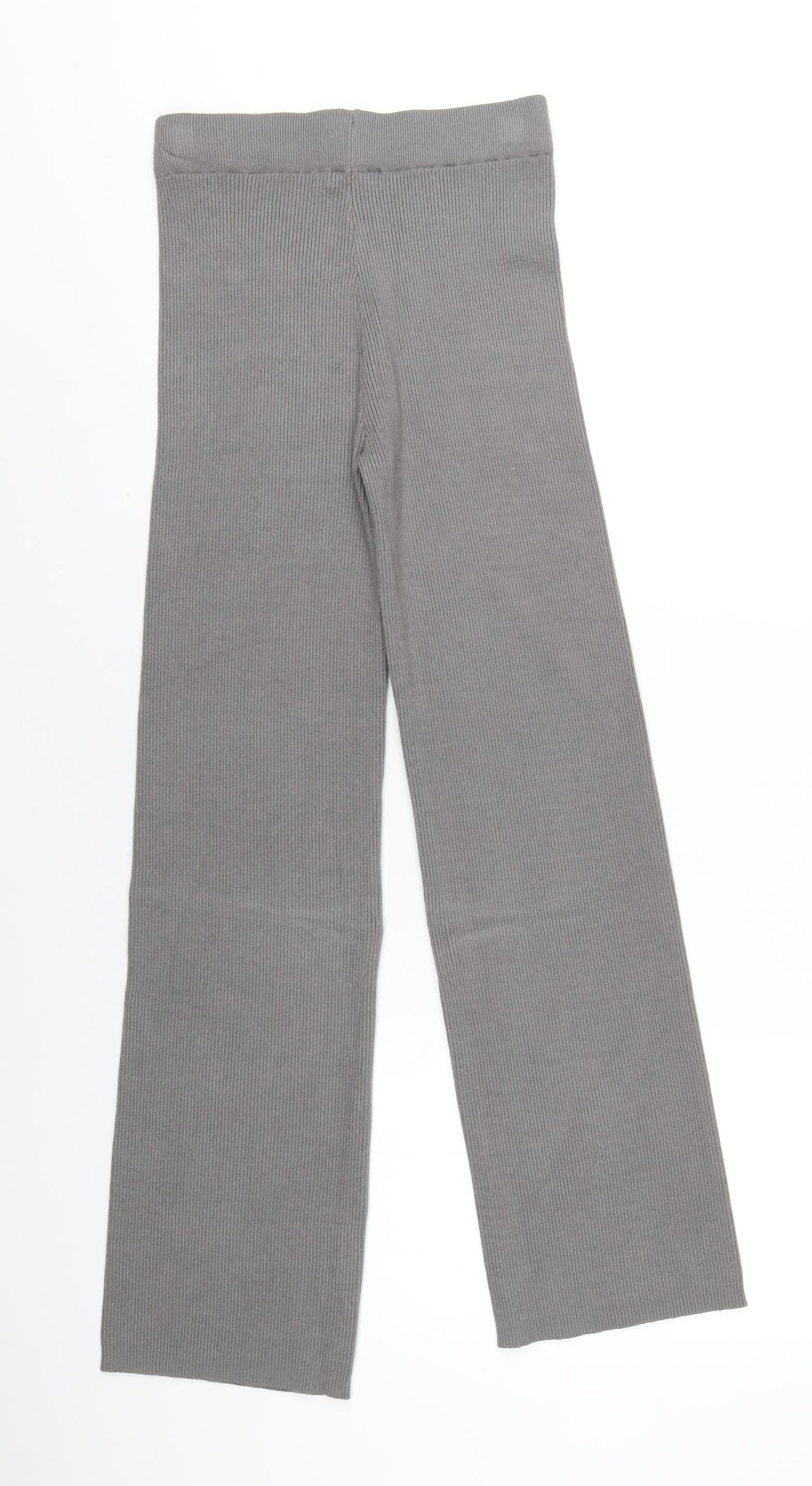 New Look Womens Grey Polyester Trousers Size M L30 in Regular