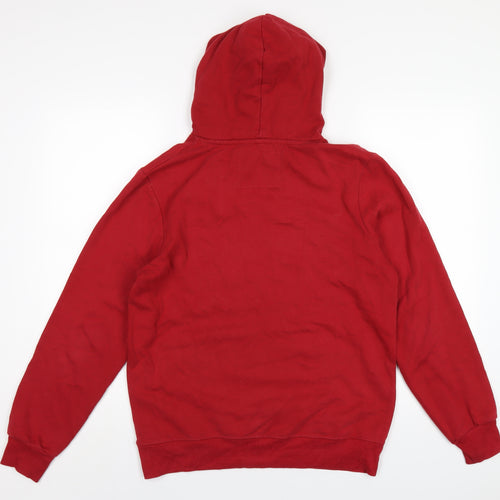 Pull&Bear Mens Red Polyester Pullover Hoodie Size M