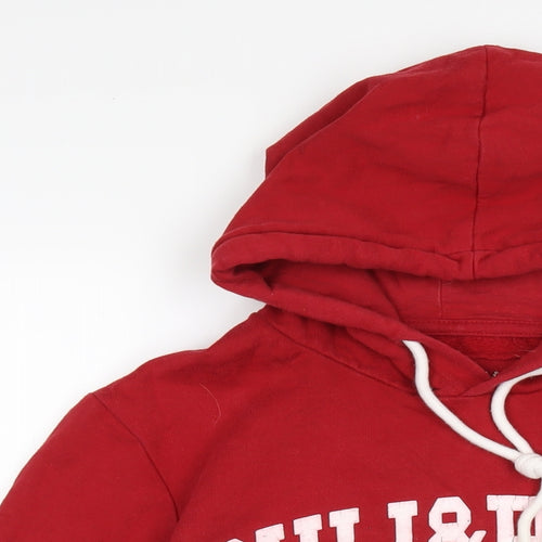 Pull&Bear Mens Red Polyester Pullover Hoodie Size M