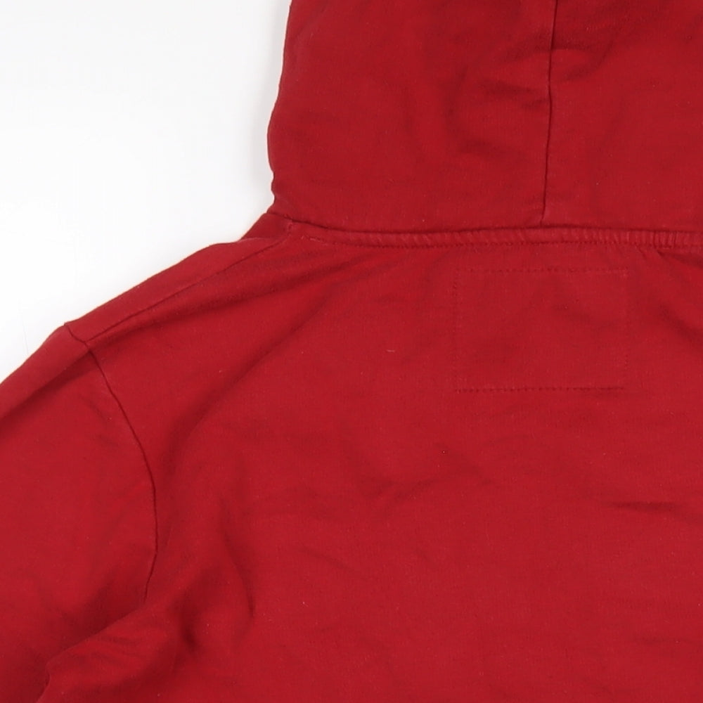 Pull&Bear Mens Red Polyester Pullover Hoodie Size M