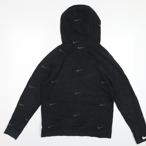 Nike Boys Black Cotton Pullover Hoodie Size 13-14 Years Pullover