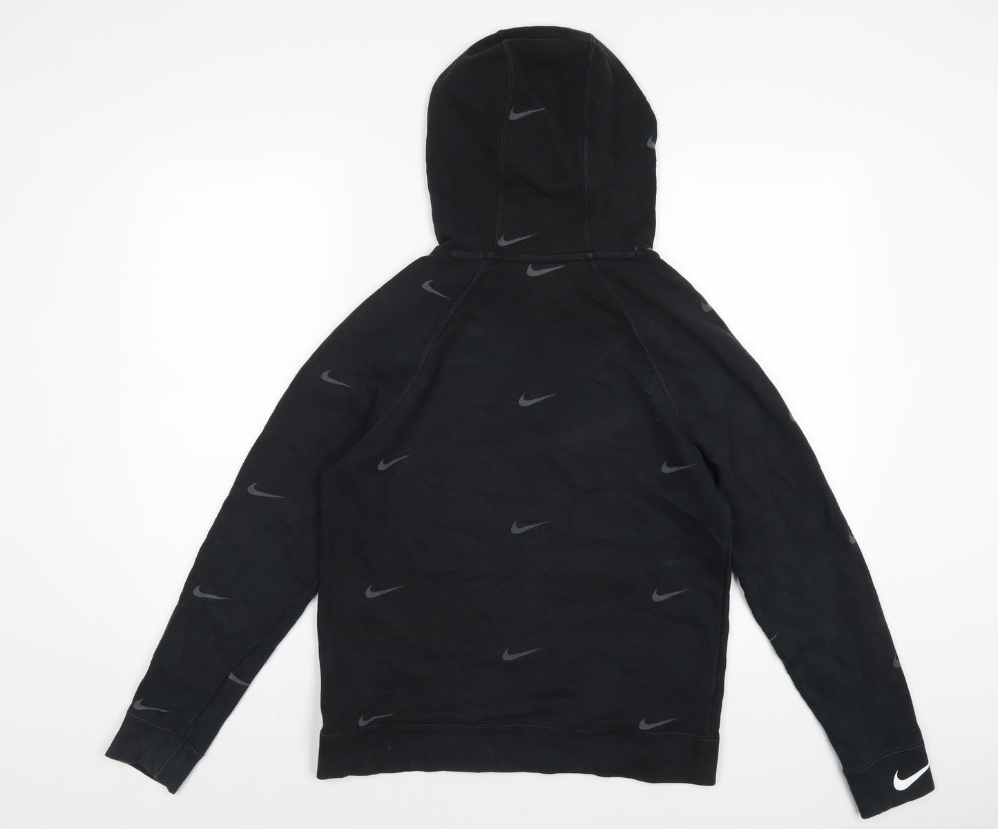 Nike Boys Black Cotton Pullover Hoodie Size 13-14 Years Pullover