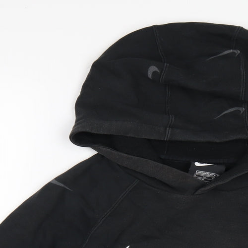 Nike Boys Black Cotton Pullover Hoodie Size 13-14 Years Pullover