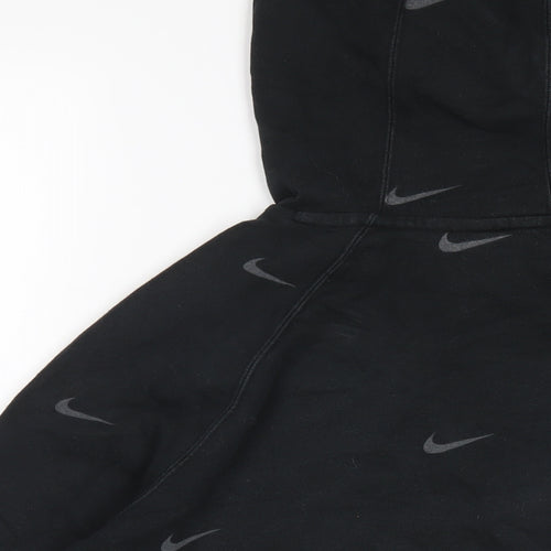 Nike Boys Black Cotton Pullover Hoodie Size 13-14 Years Pullover