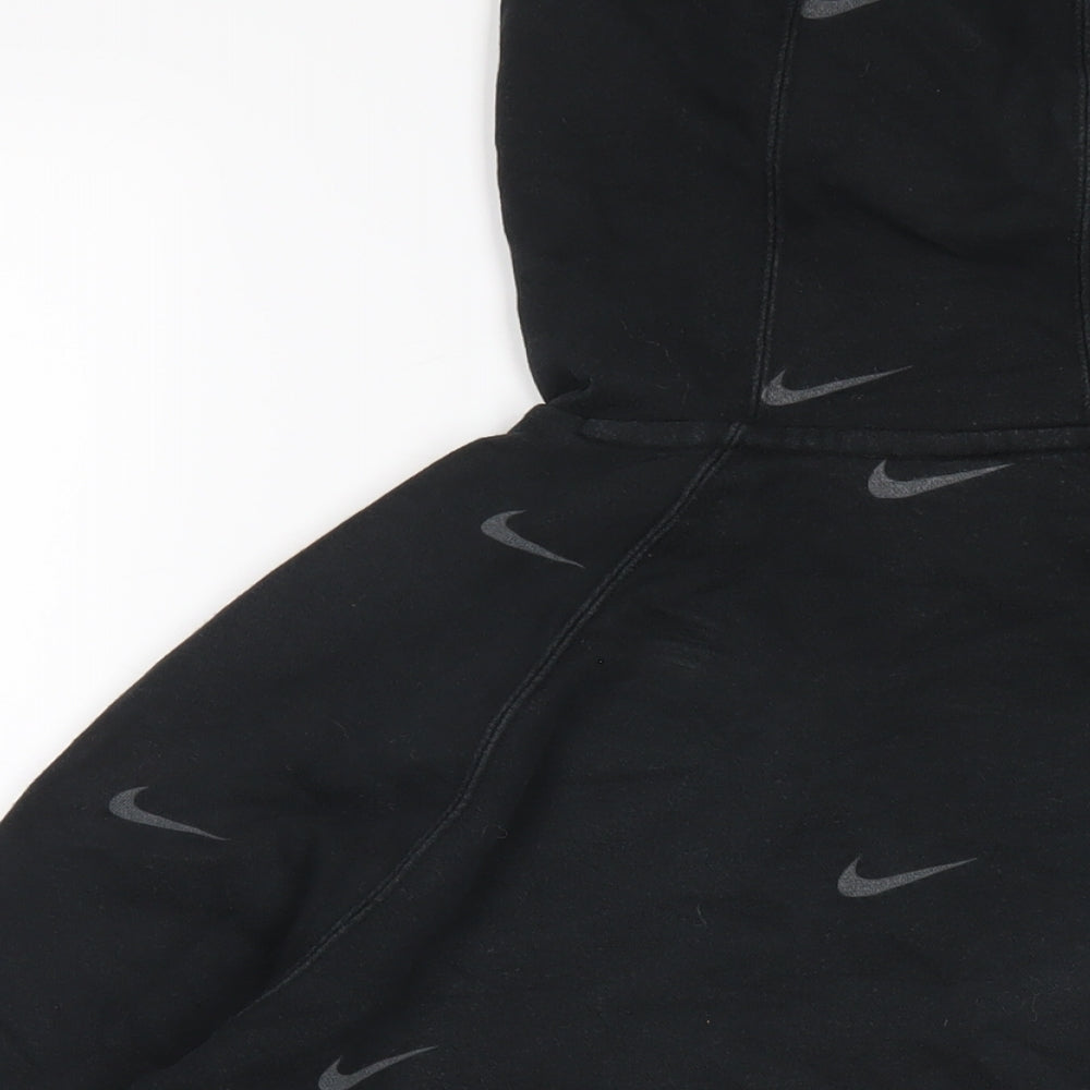 Nike Boys Black Cotton Pullover Hoodie Size 13-14 Years Pullover