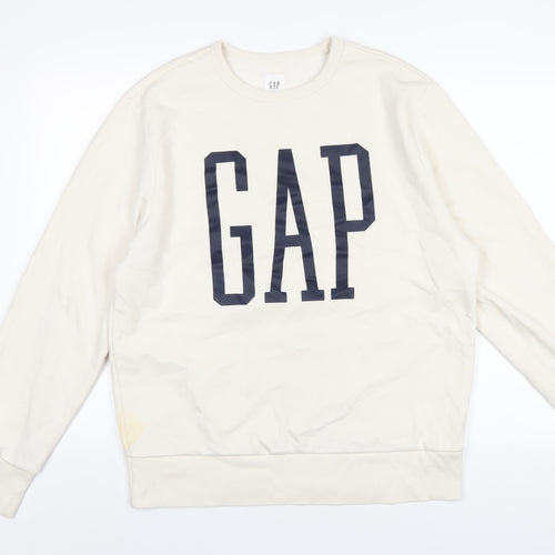 Gap Womens Ivory Cotton Pullover Sweatshirt Size L Pullover