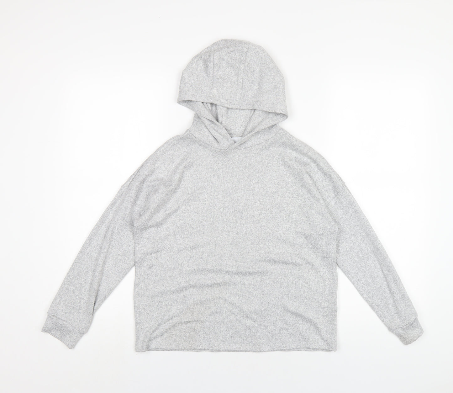 Marks and Spencer Girls Grey Vinyl Pullover Hoodie Size 10-11 Years Pullover