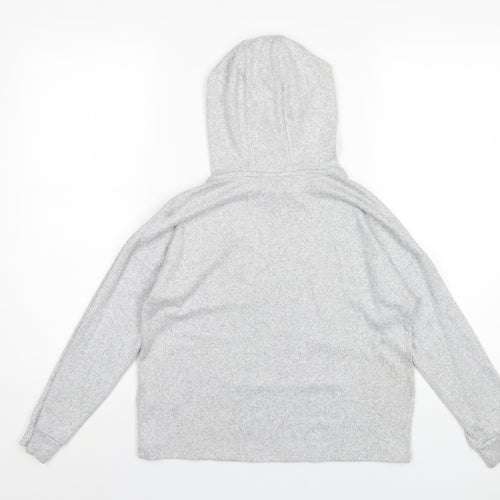 Marks and Spencer Girls Grey Vinyl Pullover Hoodie Size 10-11 Years Pullover