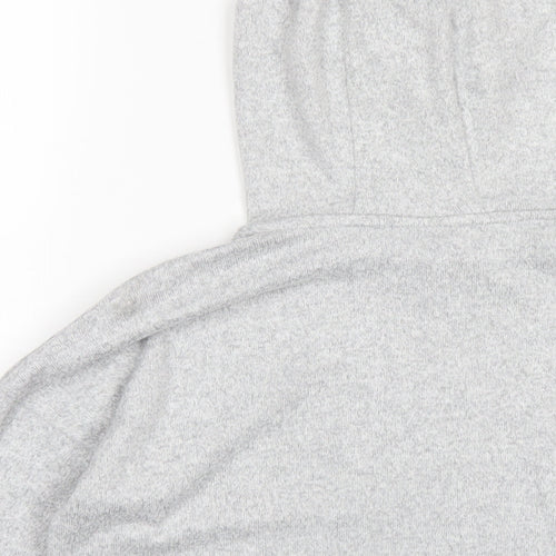 Marks and Spencer Girls Grey Vinyl Pullover Hoodie Size 10-11 Years Pullover