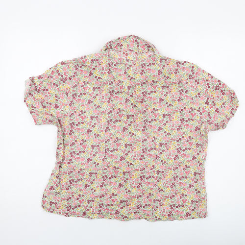 Amber Womens Multicoloured Floral Cotton Basic Button-Up Size 14 Collared