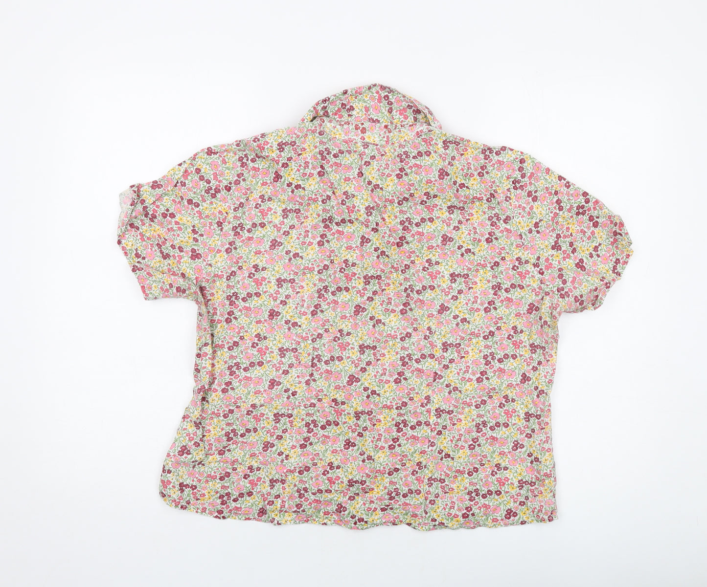 Amber Womens Multicoloured Floral Cotton Basic Button-Up Size 14 Collared