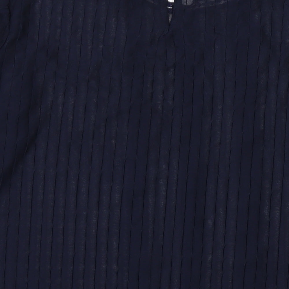 NEXT Womens Blue Polyester Basic Blouse Size 20 Round Neck