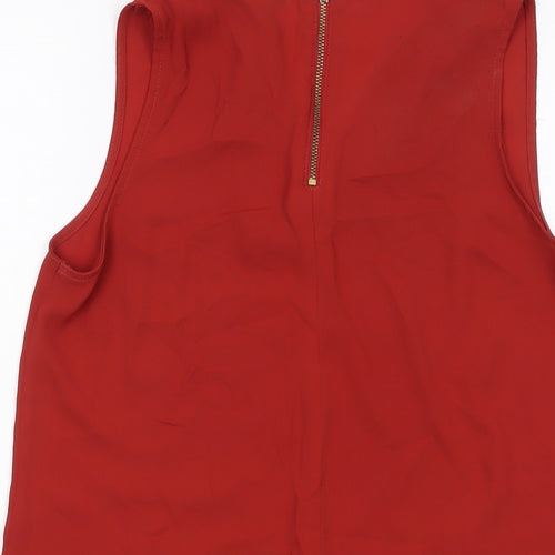 NEXT Womens Red Polyester Basic Blouse Size 6 V-Neck