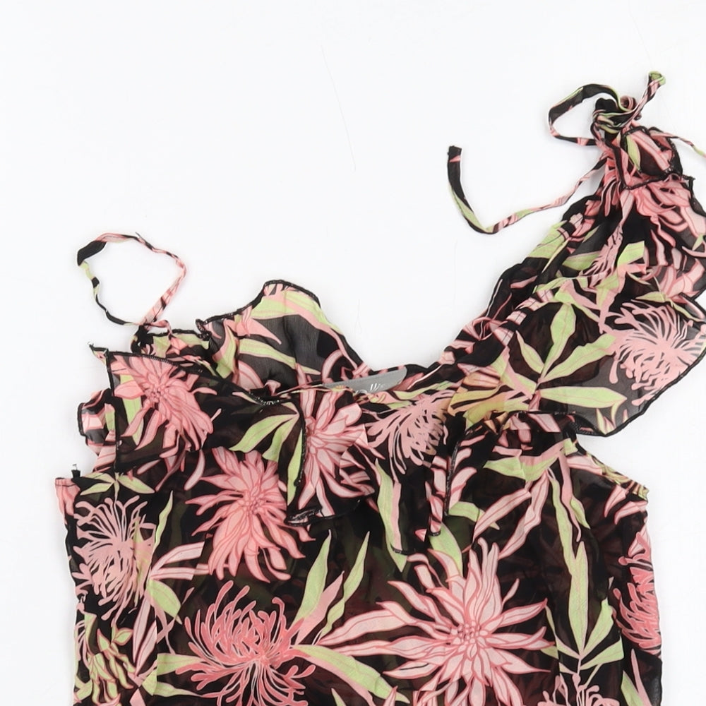 Wallis Womens Multicoloured Floral Viscose Basic Tank Size 12 Off the Shoulder