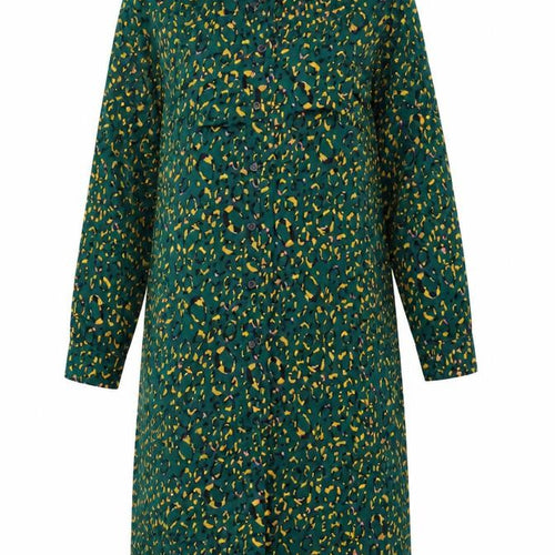 I SAW IT FIRST Womens Blue Animal Print Polyester Shirt Dress Size 10 Collared Button