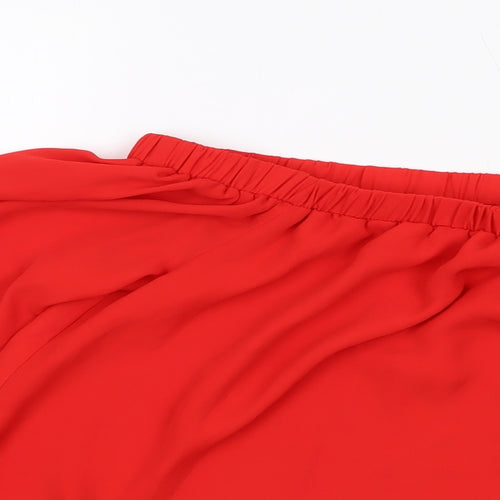 ASOS Womens Red Polyester Basic Blouse Size 10 Square Neck