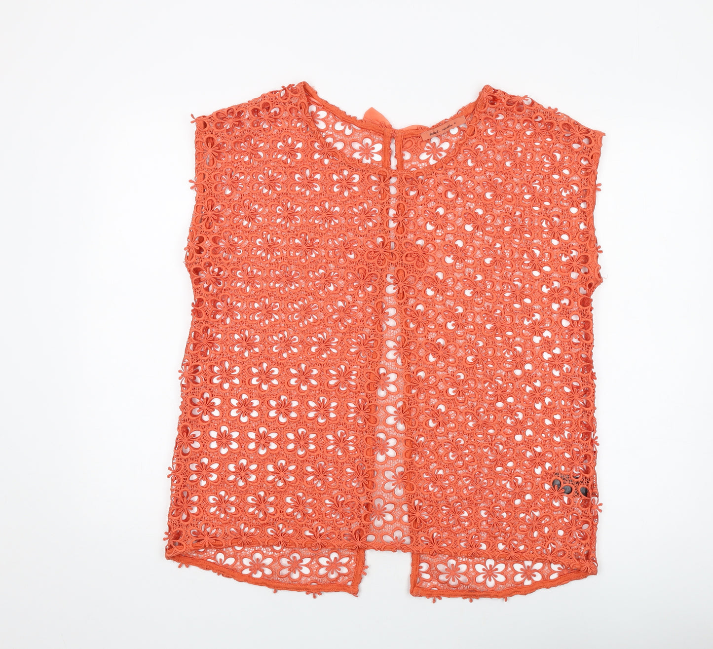 NEXT Womens Orange Polyester Basic T-Shirt Size 16 Round Neck