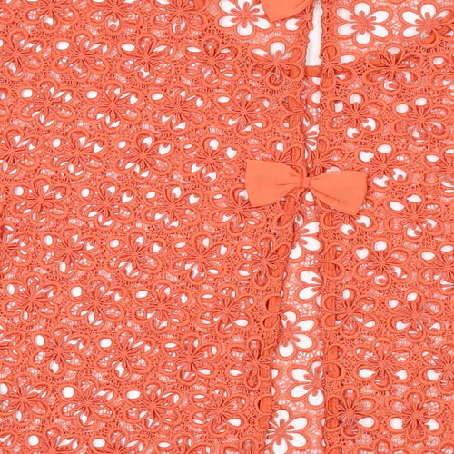 NEXT Womens Orange Polyester Basic T-Shirt Size 16 Round Neck