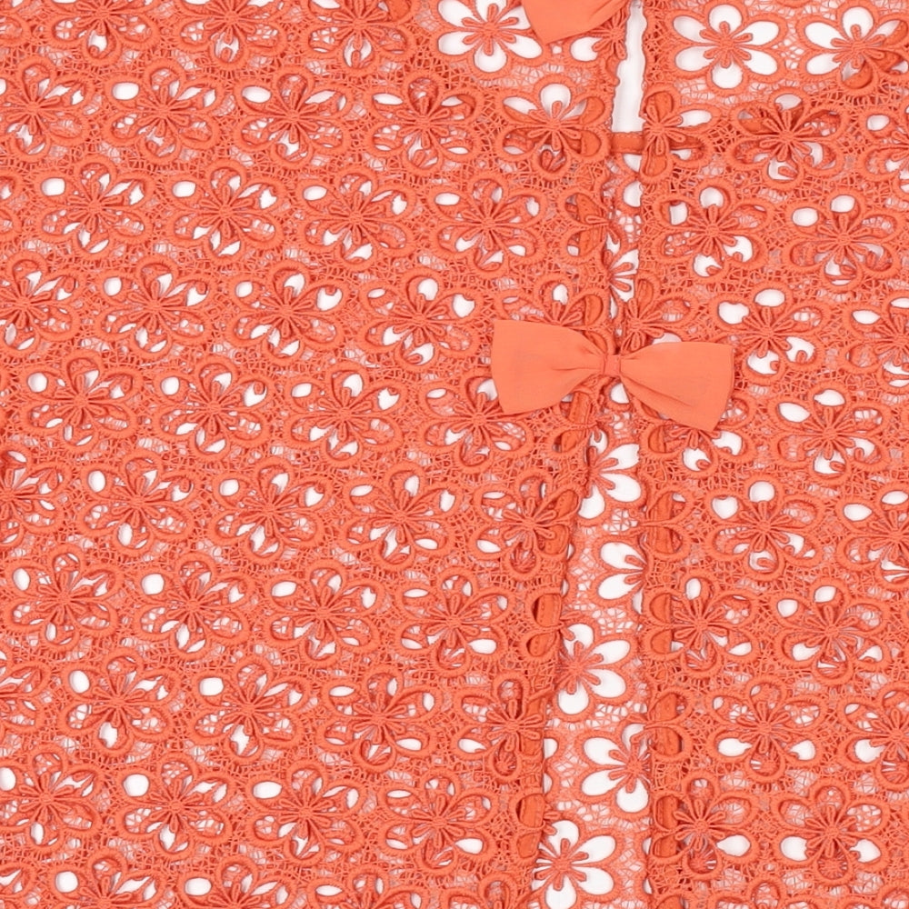 NEXT Womens Orange Polyester Basic T-Shirt Size 16 Round Neck