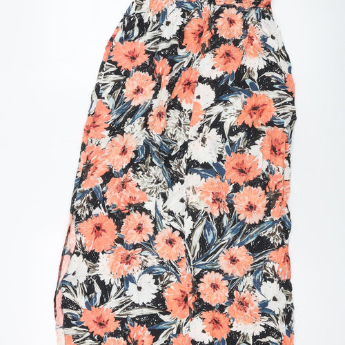 Miss Selfridge Womens Multicoloured Floral Viscose Maxi Size 10 Square Neck Pullover