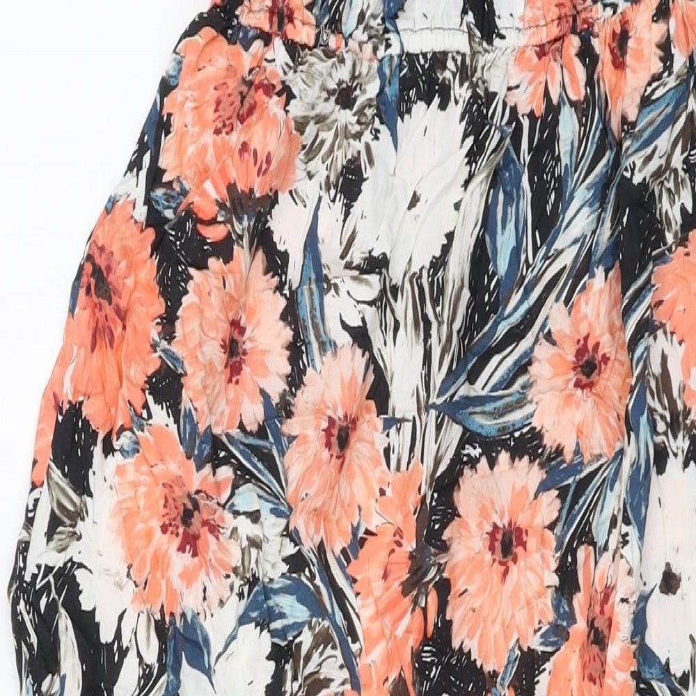 Miss Selfridge Womens Multicoloured Floral Viscose Maxi Size 10 Square Neck Pullover