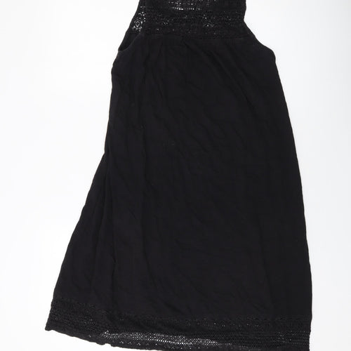 H&M Womens Black Cotton Tank Dress Size M Round Neck Pullover