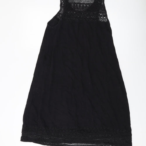 H&M Womens Black Cotton Tank Dress Size M Round Neck Pullover