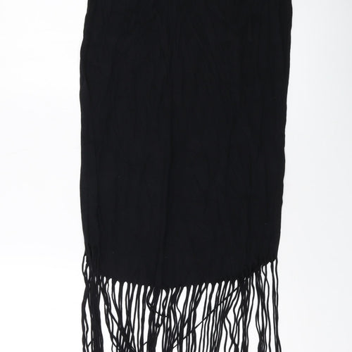 Topshop Womens Black Viscose Tank Dress Size 8 Round Neck Pullover
