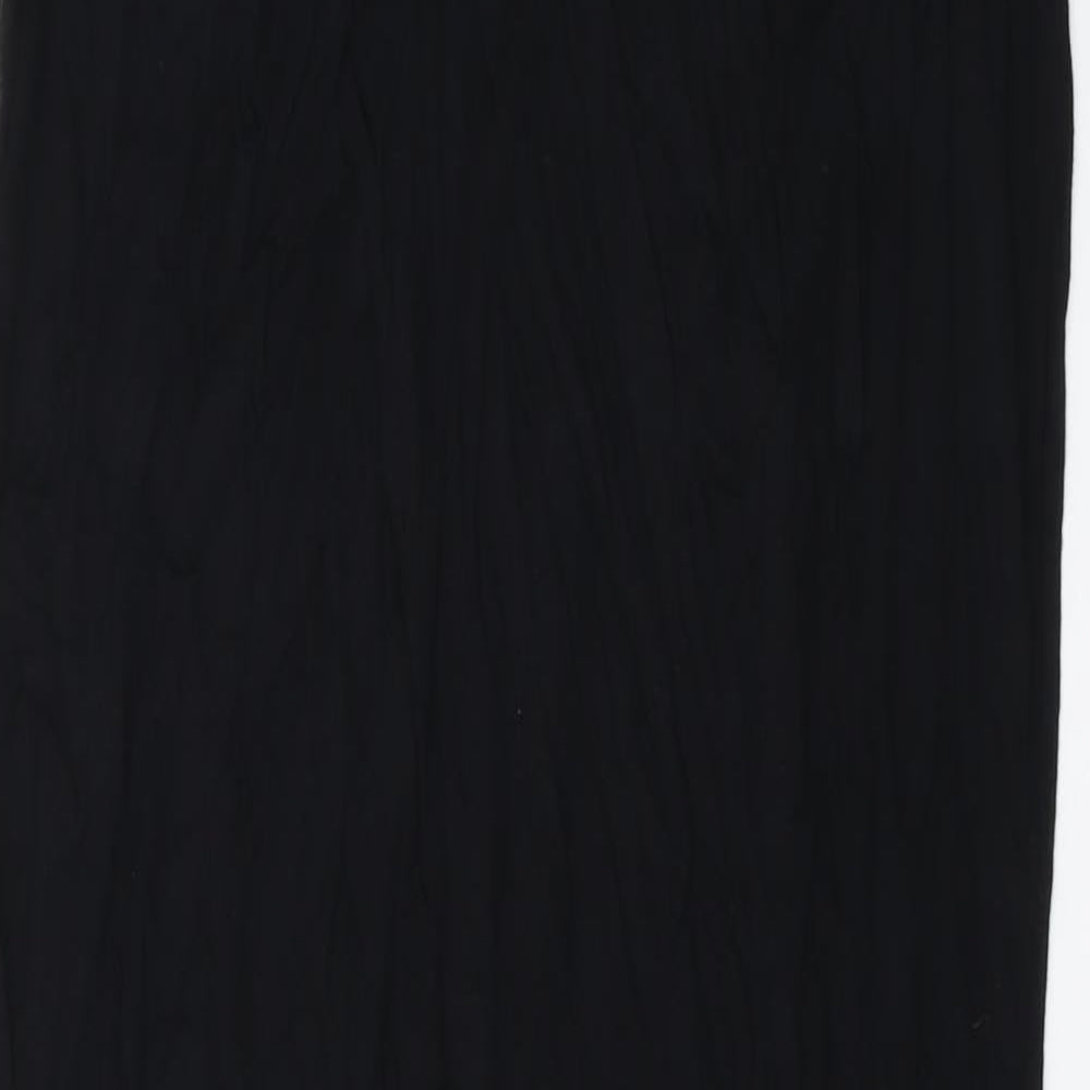 Topshop Womens Black Viscose Tank Dress Size 8 Round Neck Pullover