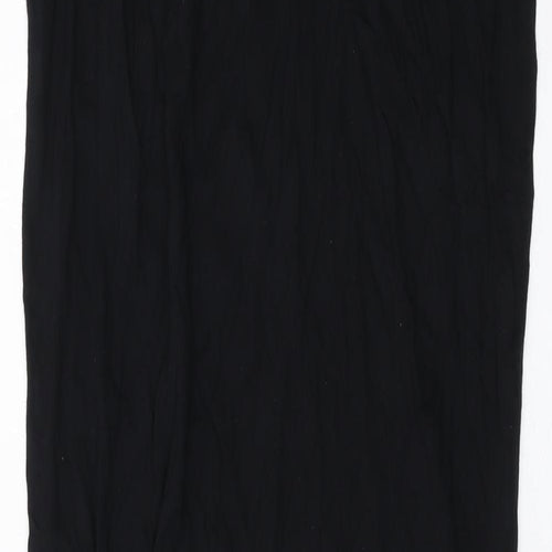 Topshop Womens Black Viscose Tank Dress Size 8 Round Neck Pullover