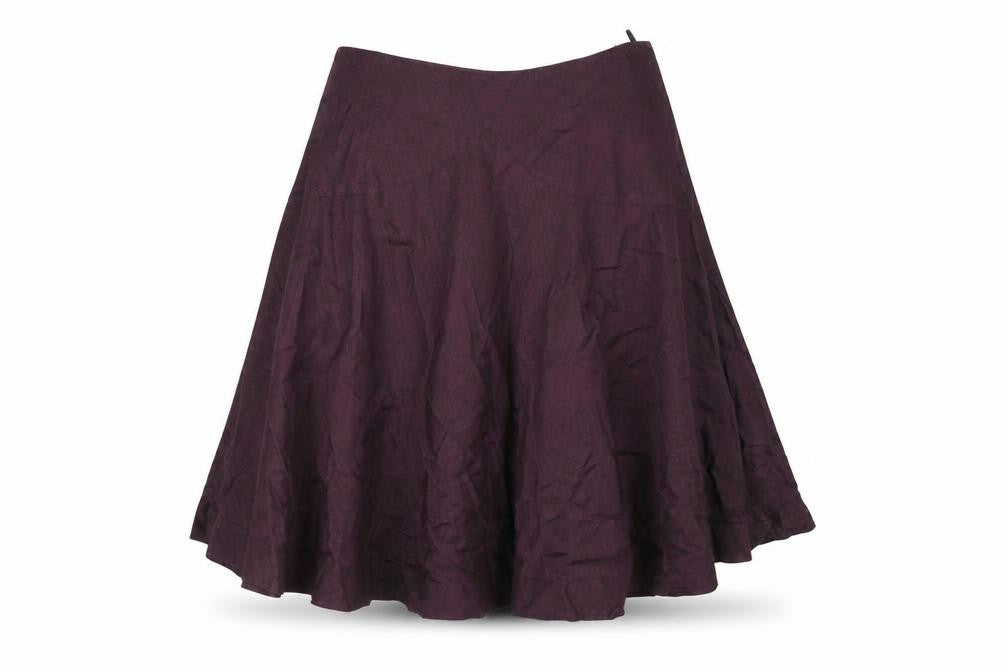 Great Plains Womens Purple Cotton A-Line Skirt Size 14 Zip
