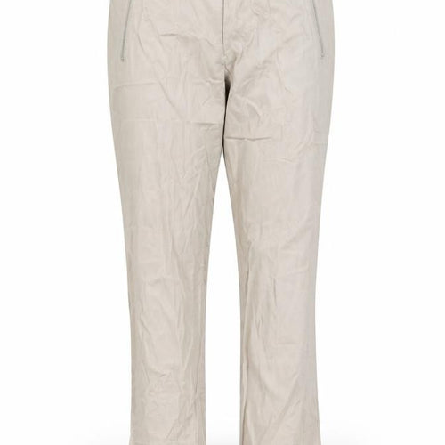 M&Co Womens Beige Cotton Trousers Size 14 L23 in Regular Hook & Eye