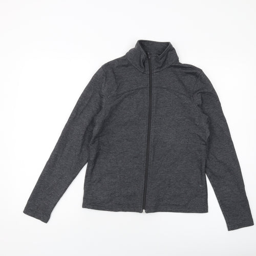Marks and Spencer Womens Grey Cotton Full Zip Sweatshirt Size 12 Zip